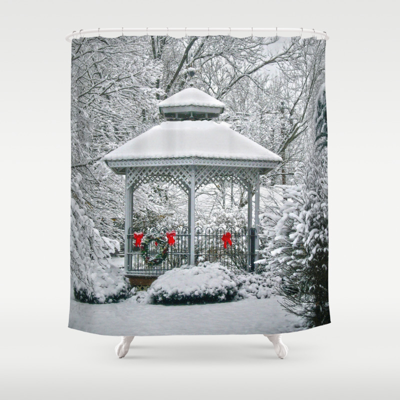 Gazebo In The Snow Shower Curtain By Frankiecat Society6