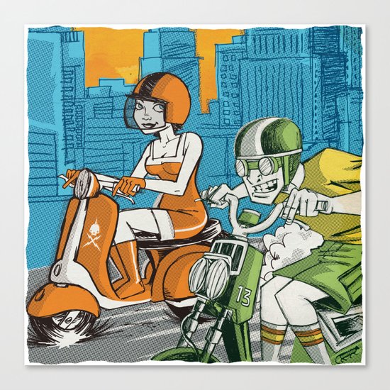 Scootin' Canvas Print