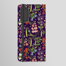 Beautiful Pea Flowers and Peas - dark Android Wallet Case