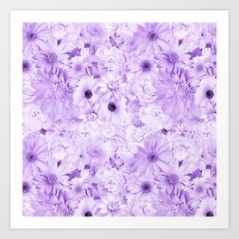 orchid purple floral bouquet aesthetic array Art Print