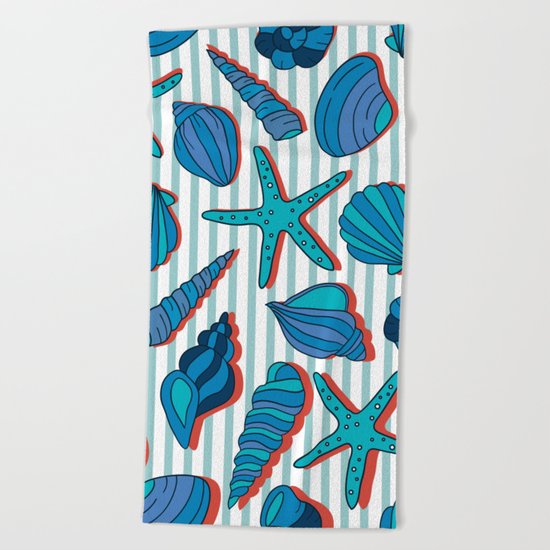 summer time blue Beach Towel