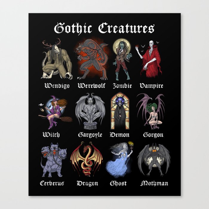 Gothic Mythical Creatures Canvas Print