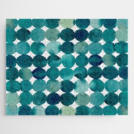 Dots pattern - turquoise Jigsaw Puzzle