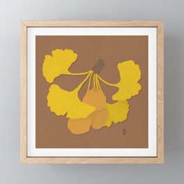 Autumnal Ginkgo Bunch  Framed Mini Art Print