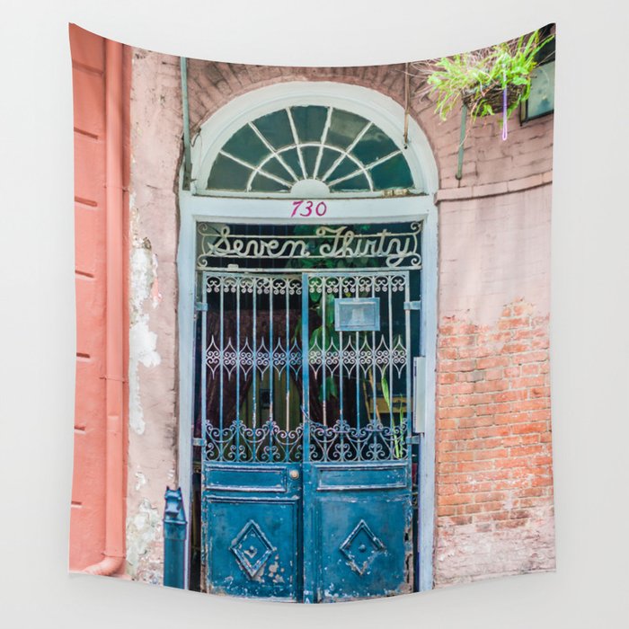 French Quarter Door New Orleans Wall Tapestry
