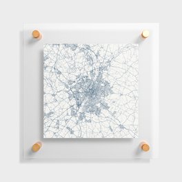 Leicester - England, Authentic Map Floating Acrylic Print