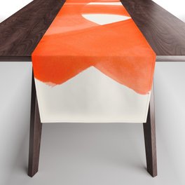 Mid Century Modern Abstract Painting Orange Watercolor Brush Strokes Table Runner | Ink, Pop Art, Modernabstract, Curated, Brushstrokes, Midcentury, Watercolor, Pattern, Orange, Painting 
