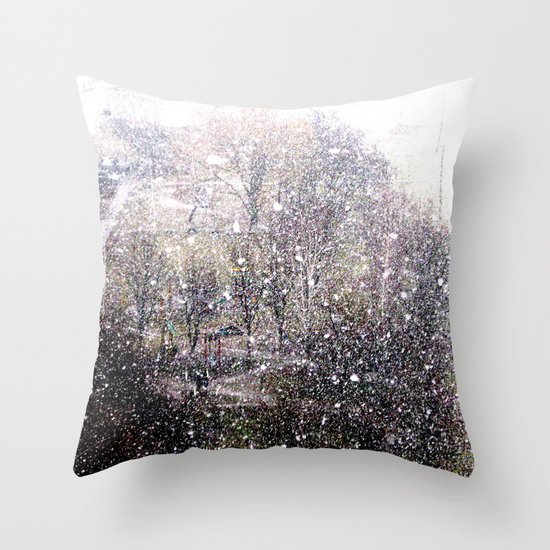 Snow in early fall(1) Throw Pillow