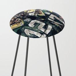Green poster, Rodgers, Football art painting, canvas, print Counter Stool