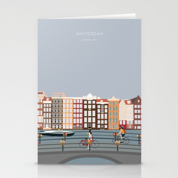 Amsterdam Travel Illustration Stationery Cards