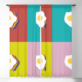 Rainbow fried egg patchwork 2 Blackout Curtain
