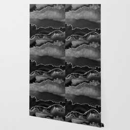 Black & Silver Agate Texture 02 Wallpaper
