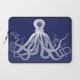 Octopus | Vintage Octopus | Tentacles | Navy Blue and White | Laptop Sleeve
