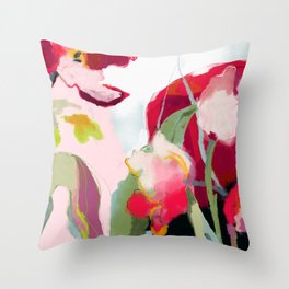 abstract floral bloom Throw Pillow