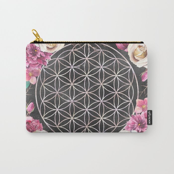 Flower of Life Rose Garden Carry-All Pouch