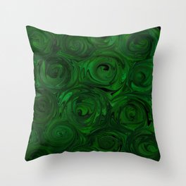 Emerald Green Roses Throw Pillow