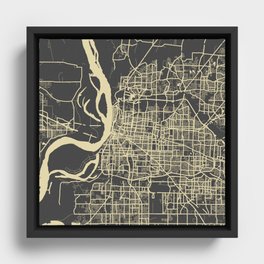 Memphis map yellow Framed Canvas