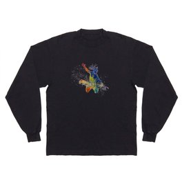 Snowboarding in watercolor Long Sleeve T-shirt