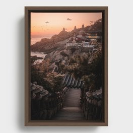 Sunrise at a Korean Temple in Busan, South Korea | Landscape Photography Framed Canvas