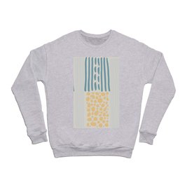 Abstract Lines & Stones Aqua & Yellow Crewneck Sweatshirt