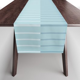 Color Block Lines VIII Blue Table Runner