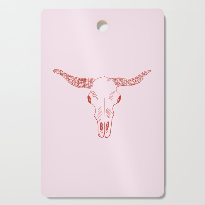 Cow Skull Doodle Cutting Board