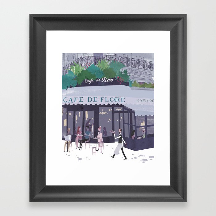 Cafe de flore Framed Art Print