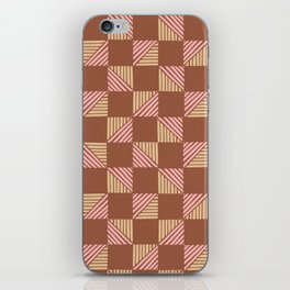 Abstract Shape Pattern 18 in Terracotta Beige Pale Pink iPhone Skin