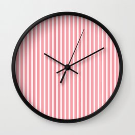 Vintage Cabana Stripe Pastel Pink On White Retro Boho Aesthetic  Wall Clock