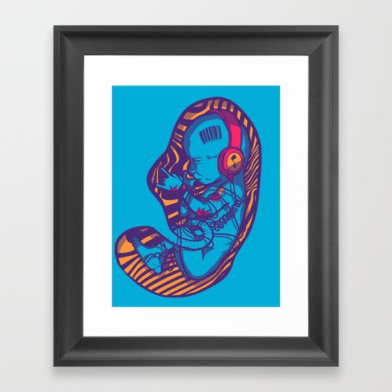 Neon Party Fetus Framed Art Print