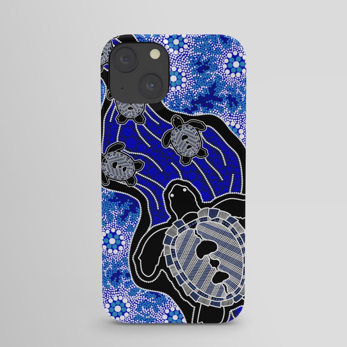Authentic Aboriginal Art - Baby Sea Turtles iPhone Case