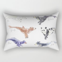 Bear-Shark Watercolor Rectangular Pillow