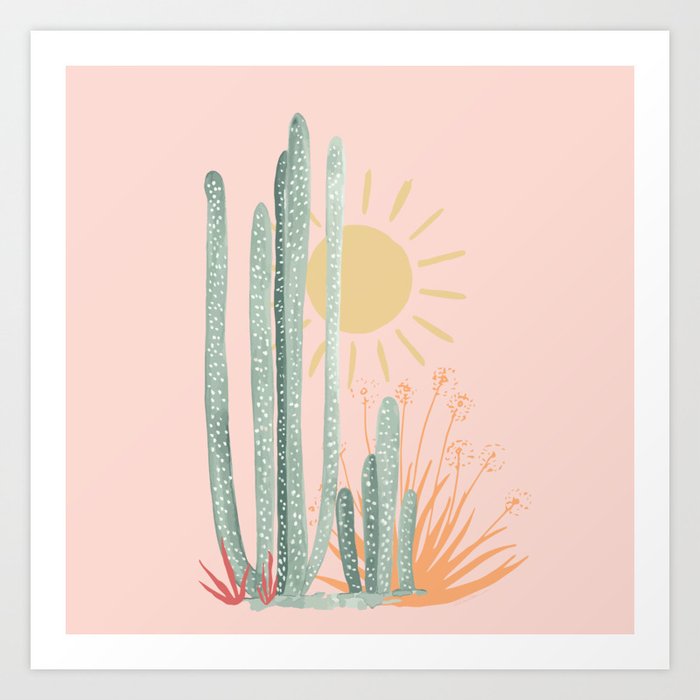Gouache Cacti Art Print