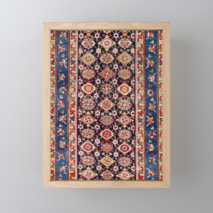 Shusha Karabagh South Caucasian Long Rug Print Framed Mini Art Print