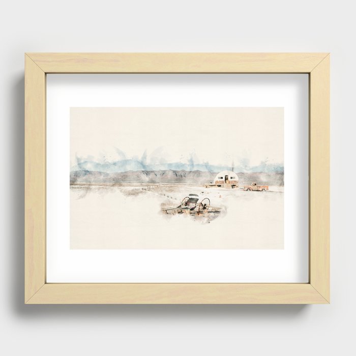 Desert Vibes Watercolor Recessed Framed Print