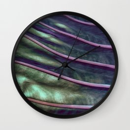 Purple Tint Of Taro Leaf Macro Wall Clock | Tint, Purple, Leaf, Vein, Digital, Botanical, Nature, Color, Abstract, Structure 