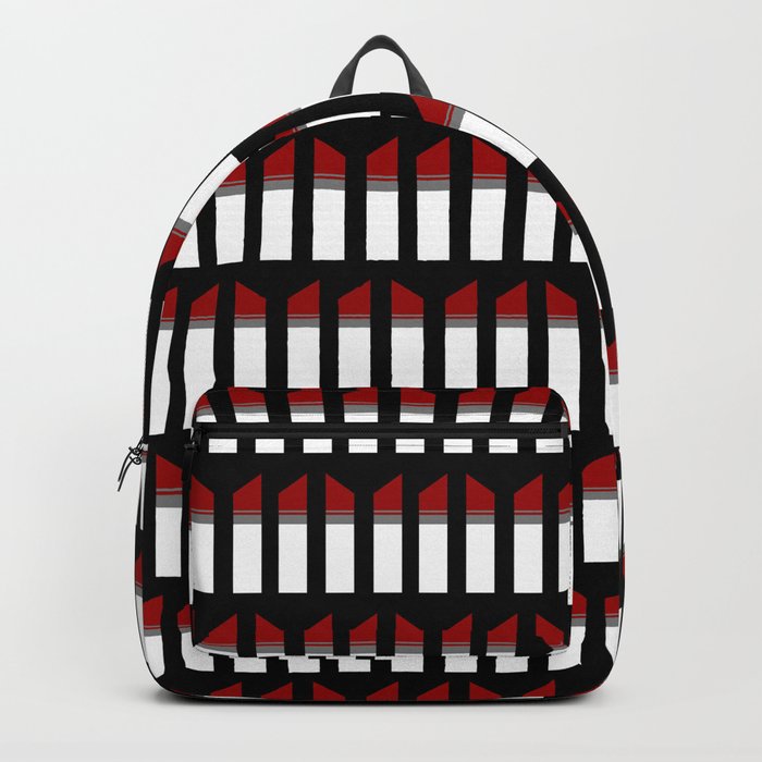 Red & black lipstick print Backpack