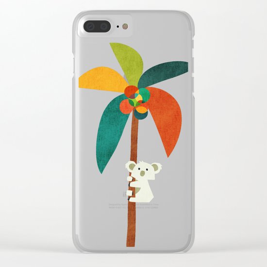 Koala on Coconut Tree Clear iPhone Case