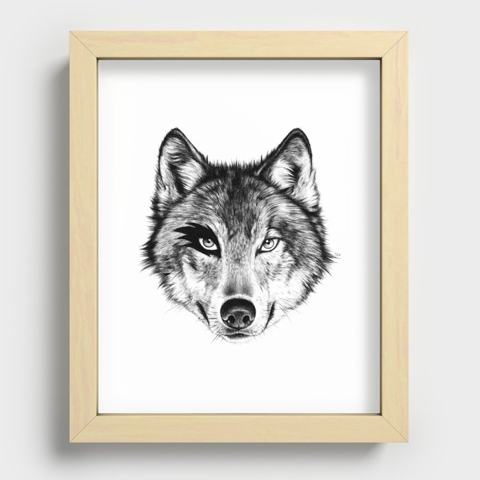 The Wolf Next Door Recessed Framed Print