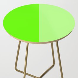 Lime Green Two Monochrome Tone Color Block Side Table