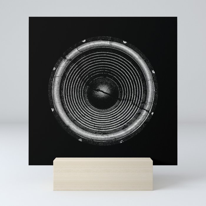 Cracked speaker Mini Art Print