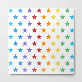 Rainbow Stars Metal Print