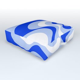 Abstract pattern - blue and white. Outdoor Floor Cushion