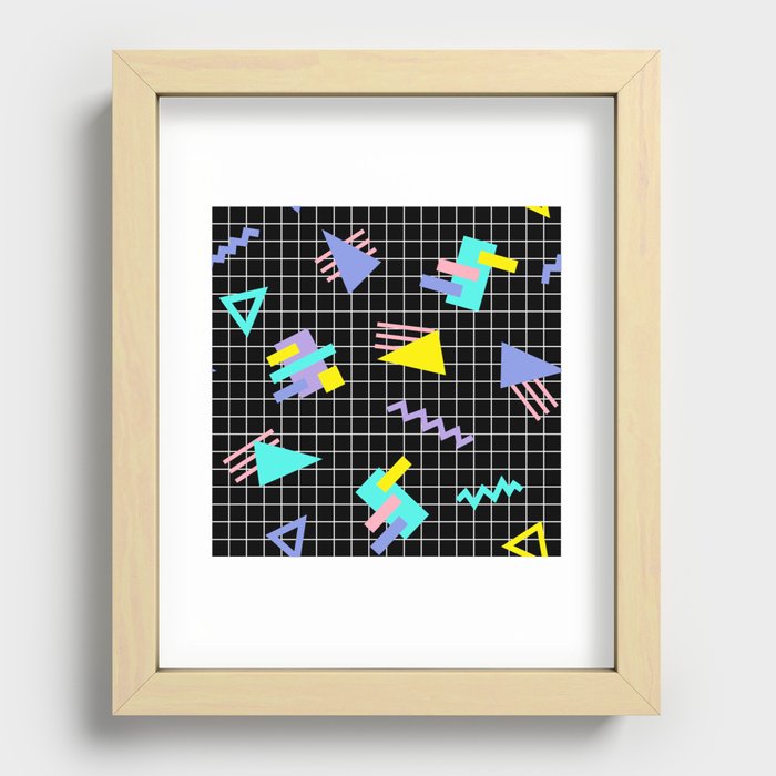 Memphis pattern 7 Recessed Framed Print