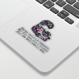 Alice floral designs - Cheshire cat entirely bonkers Sticker