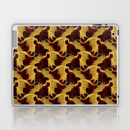 Golden dragons on an ornate background Laptop Skin