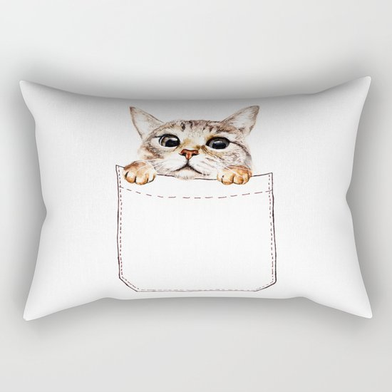 Pocket cat Rectangular Pillow