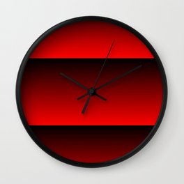 MID CENTURY MODERN BRIGHT RED AND BLACK SUMMER STRIPES Wall Clock