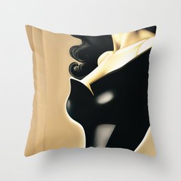 Allure of Femdom Bliss - Leather Garment Series Throw Pillow