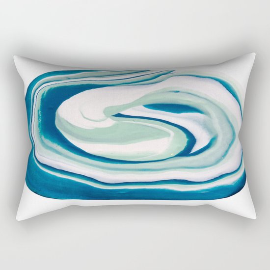 Marbling Turquoise Dreams Rectangular Pillow